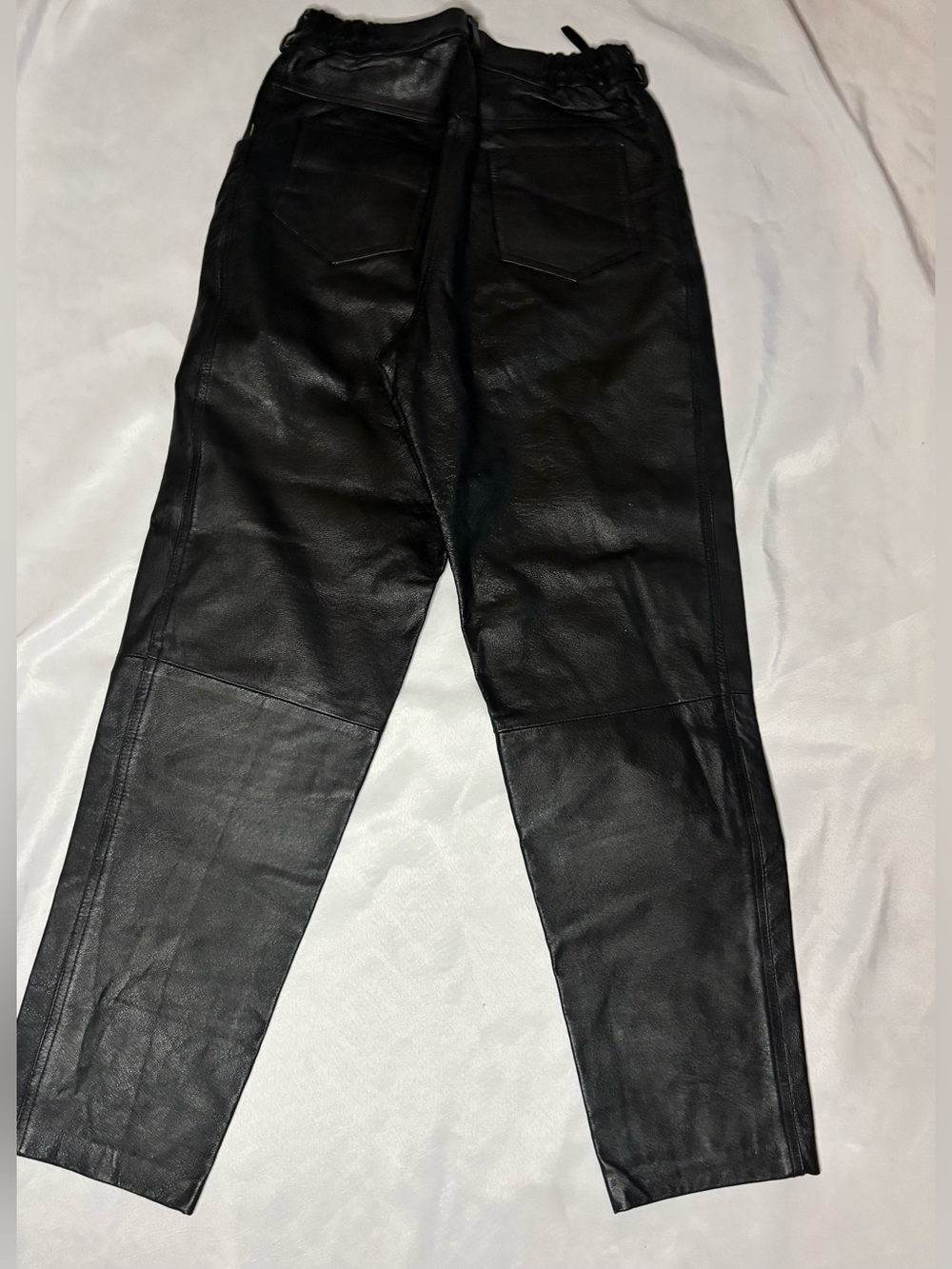 Vintage Genuine Leather High-Rise Tapered Pants | Black | US 4-6 / UK 10
